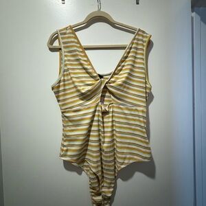 Striped Yellow and White Bodysuit